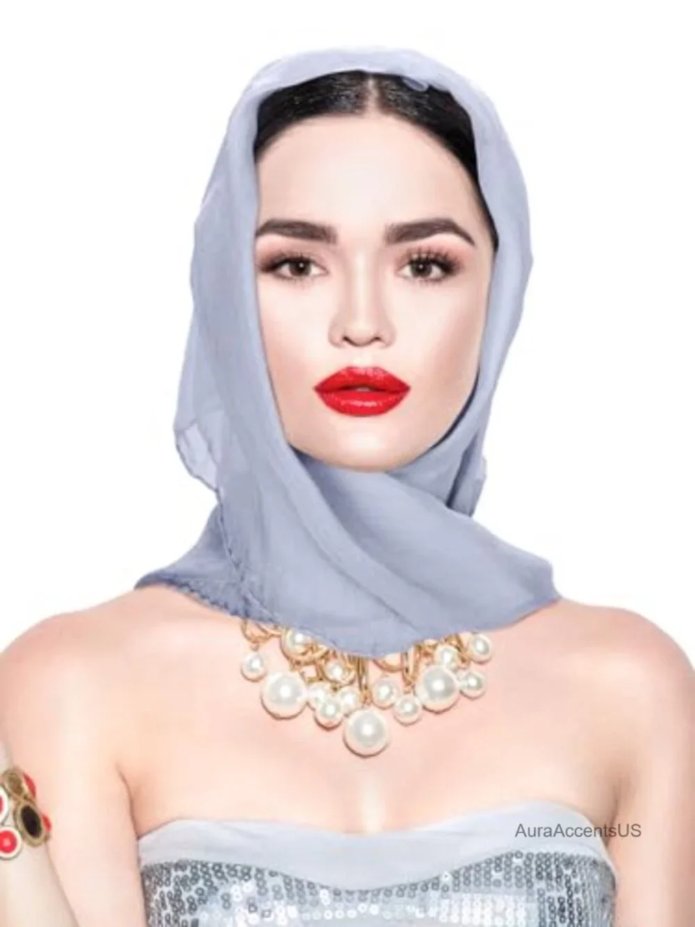 Chiffon Square Scarf Lightweight Tulle Polyester Retro Neckerchief
